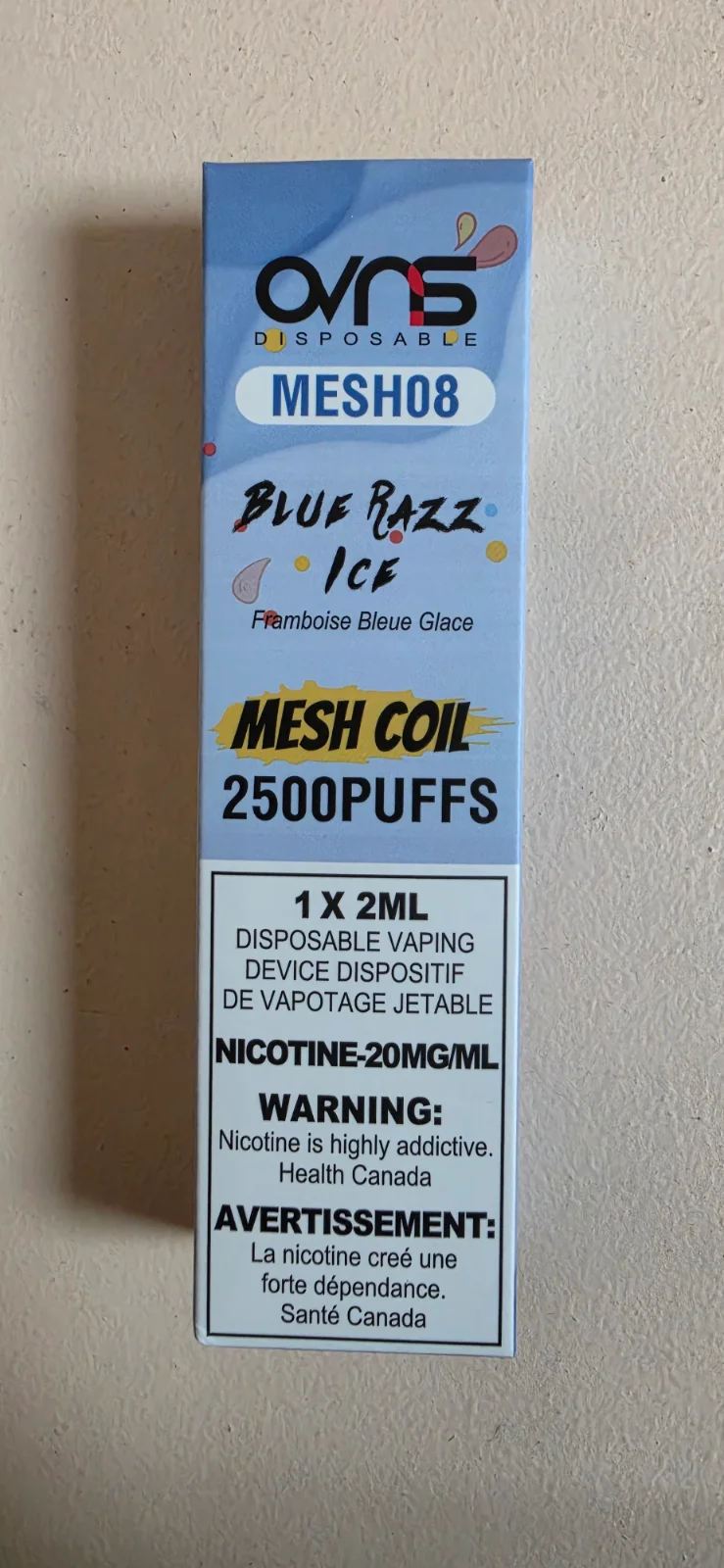 OVNS BLUE RAZZ ICE